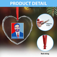 Zohran Madamni Heart Crystal Glass Ornament for New York Mayor - Wonder Print Shop