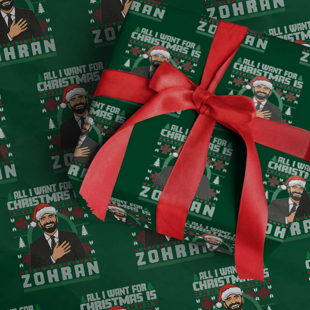 Zohran Mamdani Christmas Wrapping Paper Roll All I Want For Xmas Is New York City - Wonder Print Shop