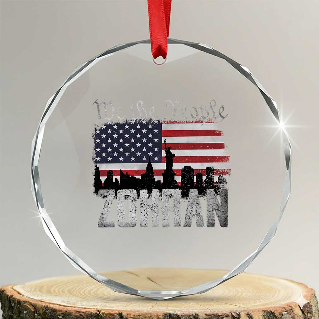Zohran Mamdani Groovy Flowers Crystal Glass Ornament Retro Style TS02