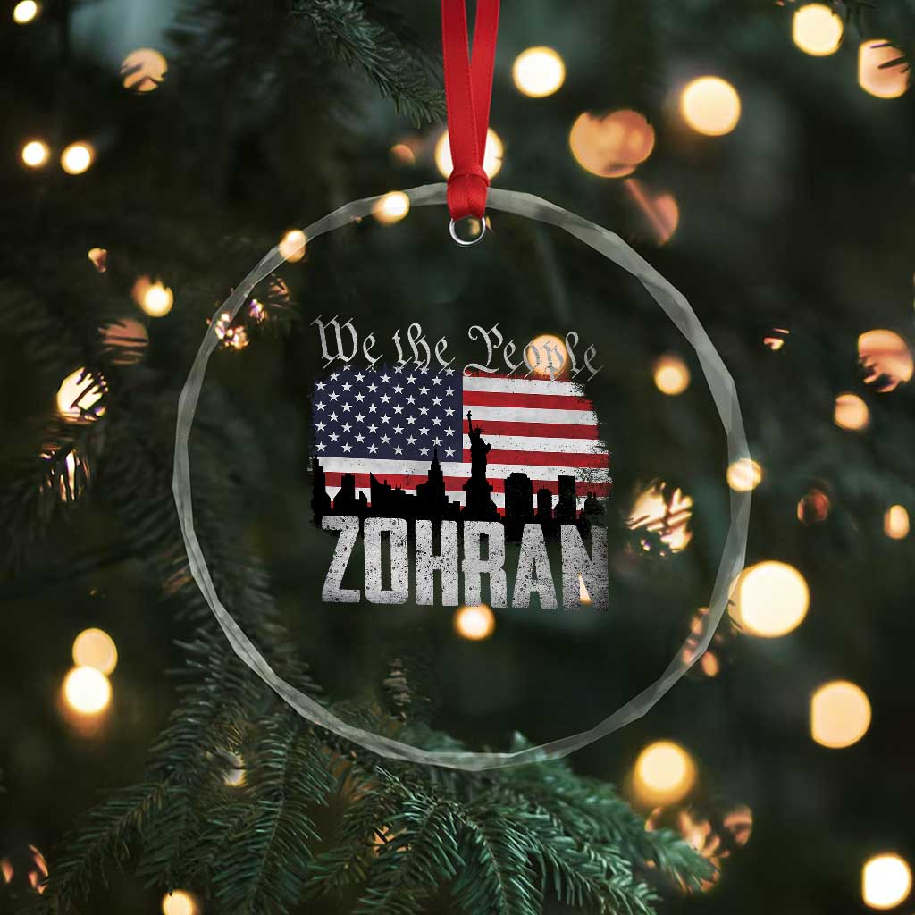 Zohran Mamdani Groovy Flowers Crystal Glass Ornament Retro Style TS02