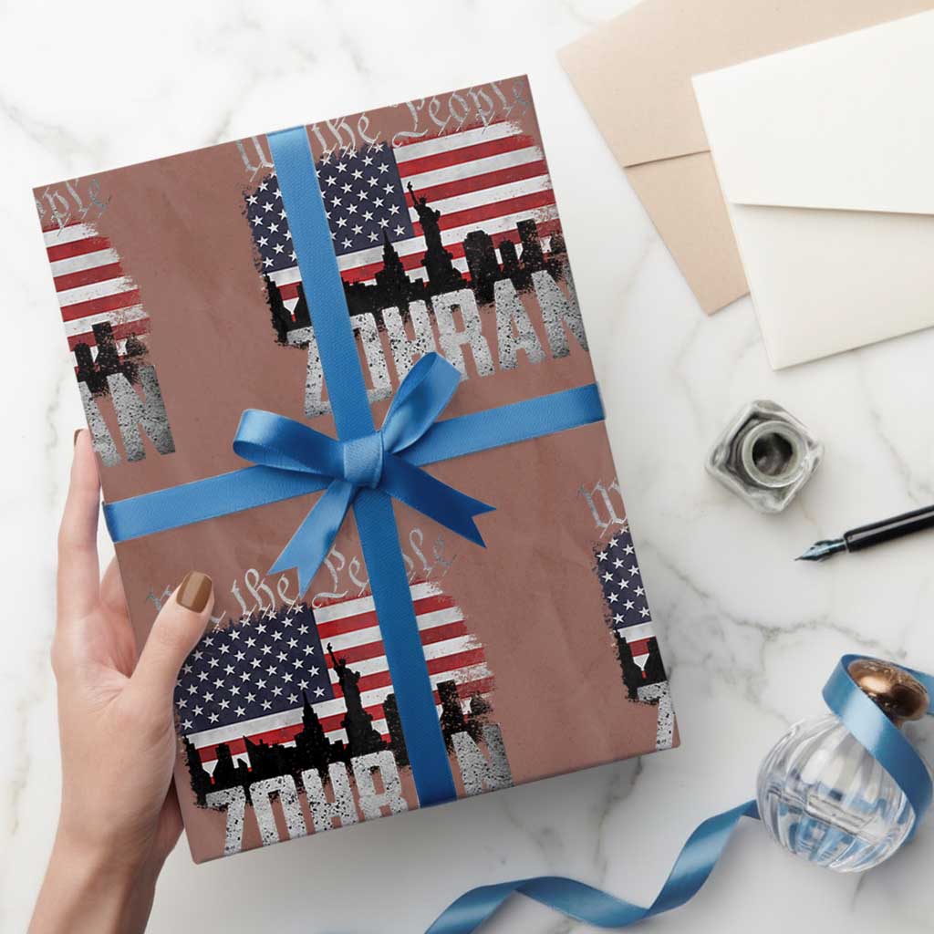 Zohran Mamdani Groovy Flowers Wrapping Paper Roll Retro Style TS02