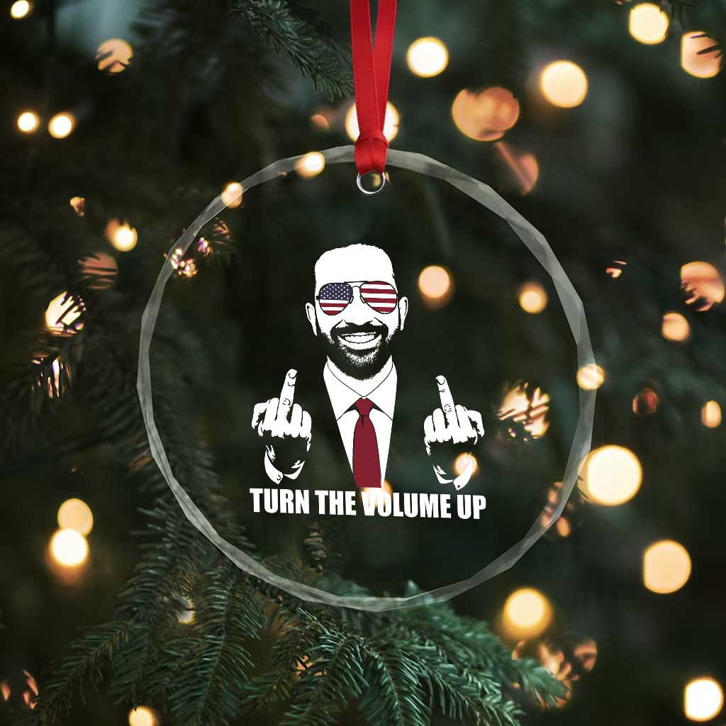 Zohran Mamdani Hope Crystal Glass Ornament Zoharan Mamdani USA Flag Funny Middle Finger - Wonder Print Shop