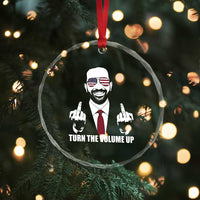 Zohran Mamdani Hope Crystal Glass Ornament Zoharan Mamdani USA Flag Funny Middle Finger - Wonder Print Shop