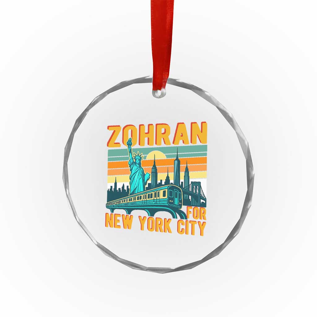 Zohran Mamdani NYC Mayor Crystal Glass Ornament - Wonder Print Shop