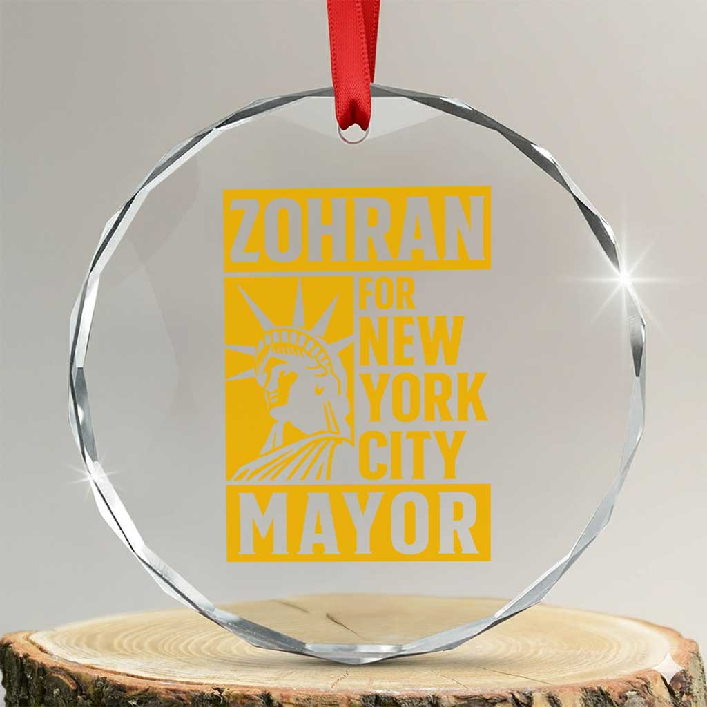 Zohran Mamdani NYC Mayor Crystal Glass Ornament Funny Cool Trendy Progressive - Wonder Print Shop