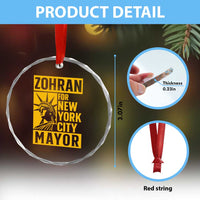 Zohran Mamdani NYC Mayor Crystal Glass Ornament Funny Cool Trendy Progressive - Wonder Print Shop