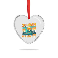 Zohran Mamdani NYC Mayor Heart Crystal Glass Ornament - Wonder Print Shop
