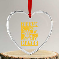 Zohran Mamdani NYC Mayor Heart Crystal Glass Ornament Funny Cool Trendy Progressive - Wonder Print Shop