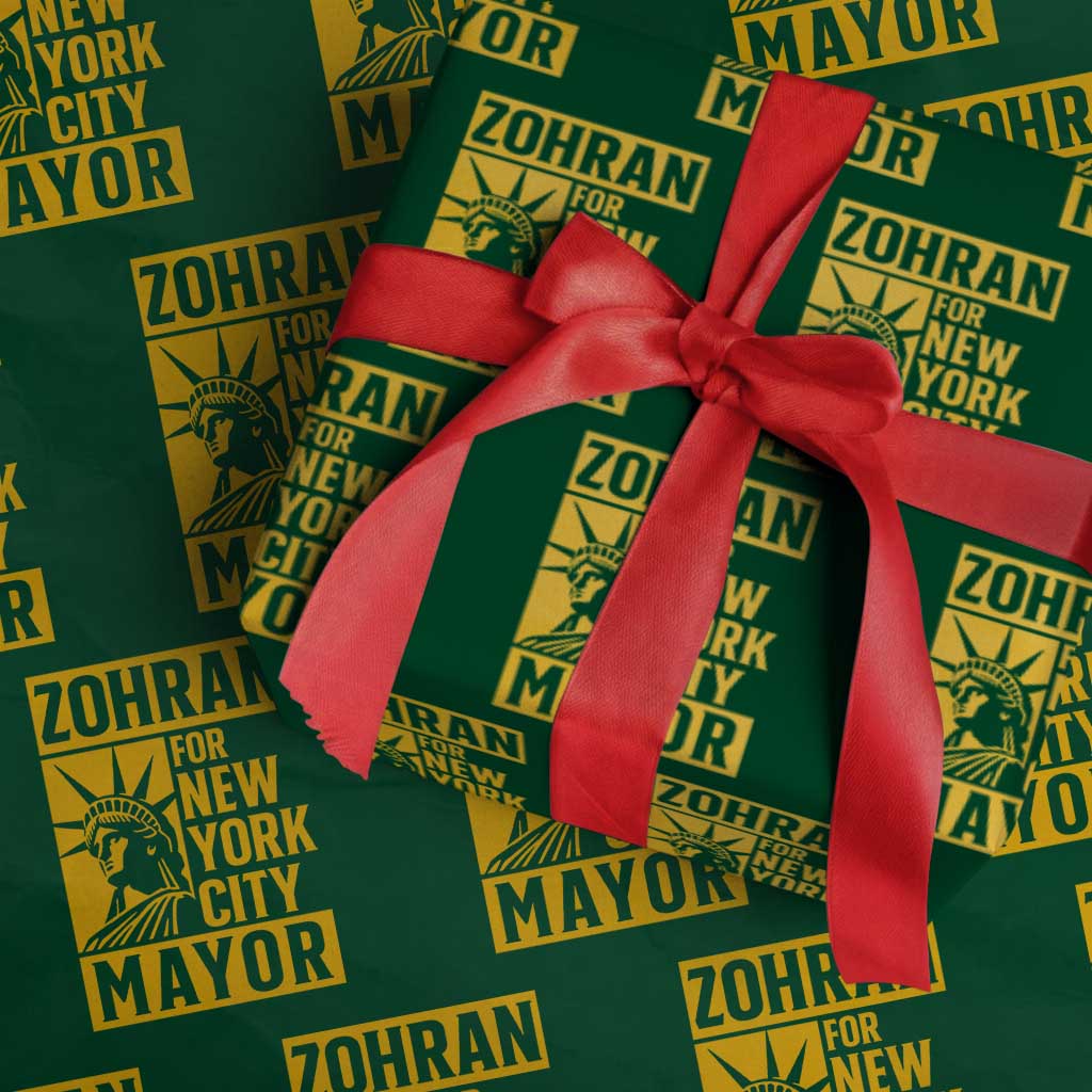 Zohran Mamdani NYC Mayor Wrapping Paper Roll Funny Cool Trendy Progressive - Wonder Print Shop