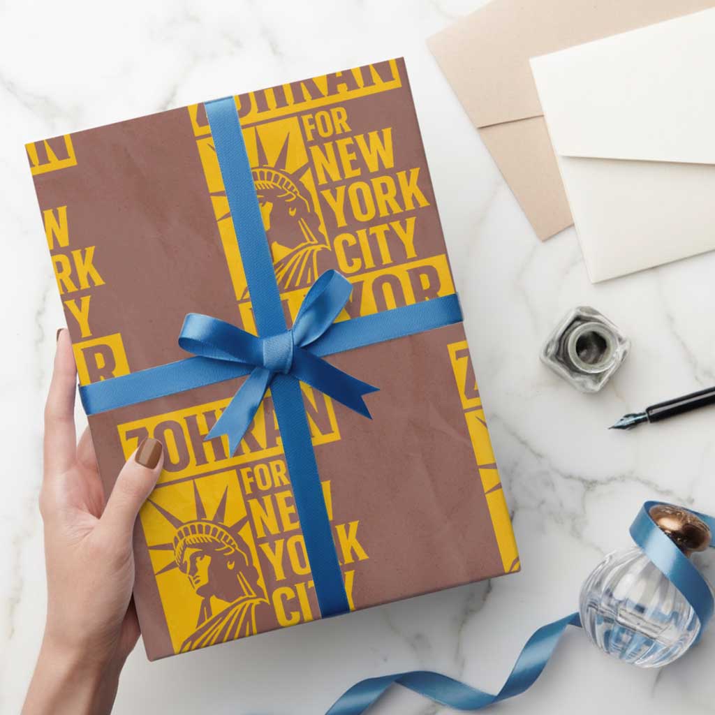Zohran Mamdani NYC Mayor Wrapping Paper Roll Funny Cool Trendy Progressive - Wonder Print Shop