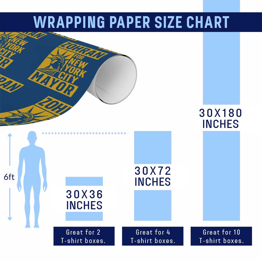 Zohran Mamdani NYC Mayor Wrapping Paper Roll Funny Cool Trendy Progressive - Wonder Print Shop