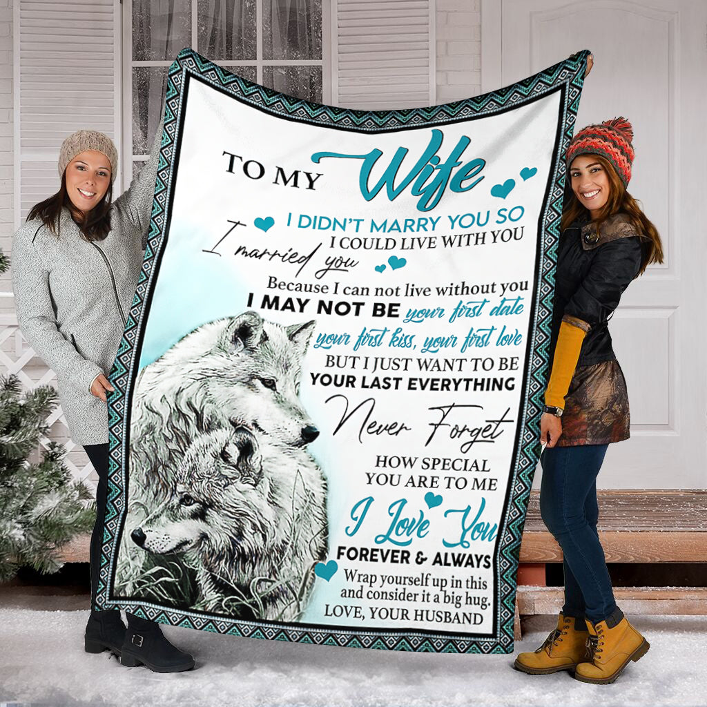 wolf-to-my-wife-i-love-you-i-could-live-with-you-flannel-blanket
