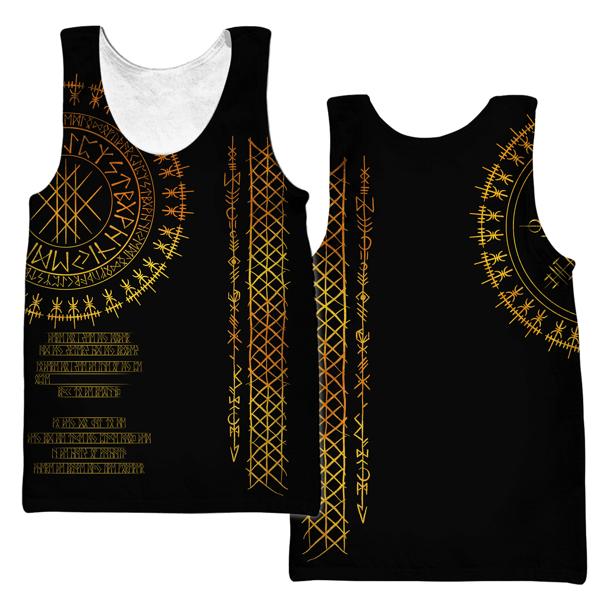 Viking Clothing Viking Golden Runes Tank Top RLT12 - Wonder Print Shop