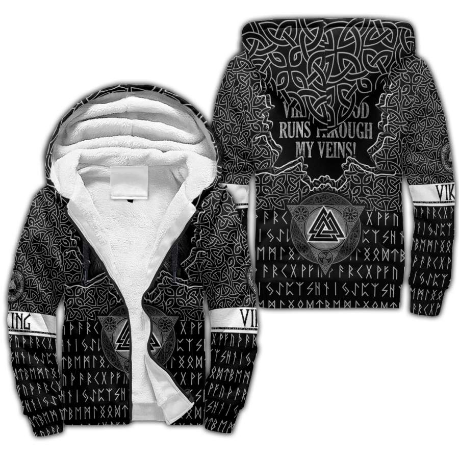 Viking Clothing Viking Lion Sherpa Hoodie RLT12 - Wonder Print Shop