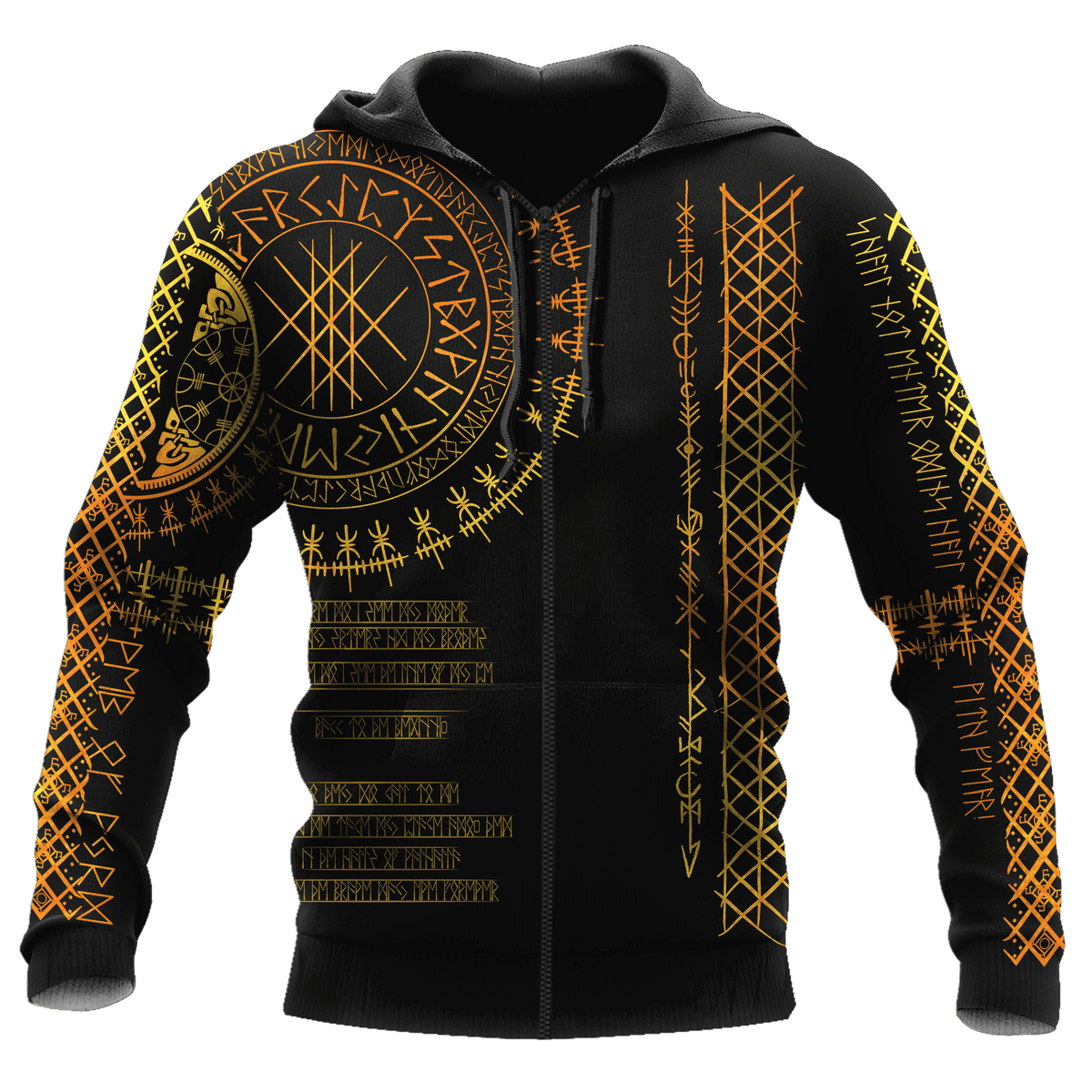 Viking Clothing Viking Golden Runes Hoodie RLT12 - Wonder Print Shop