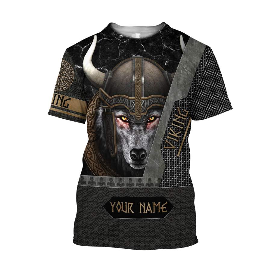 Custom Viking Clothing 3D Viking Wolf Warrior Custom T Shirt RLT12 - Wonder Print Shop