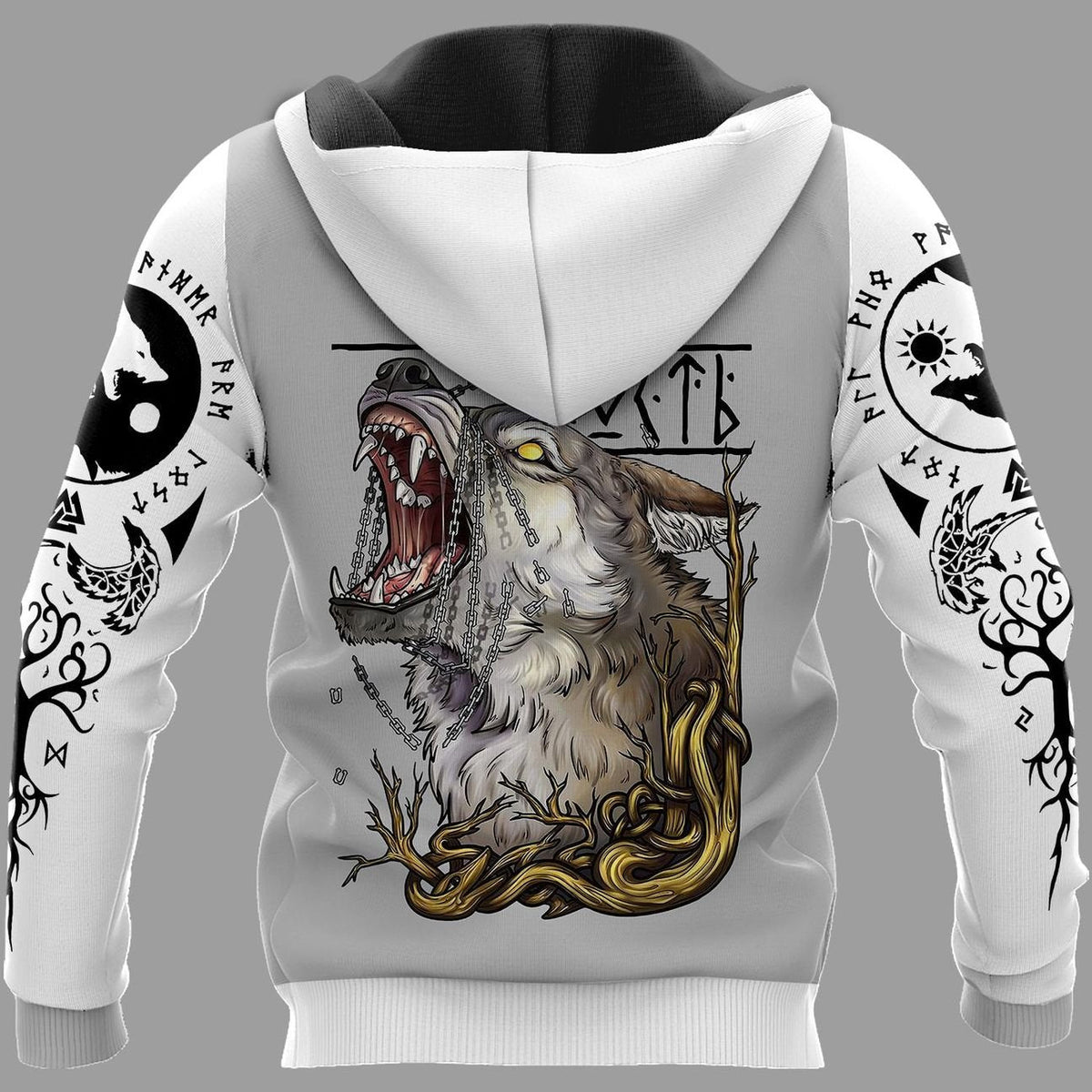 Viking Clothing Viking FENRIR YIN YANG WOLF Hoodie RLT12 - Wonder Print Shop