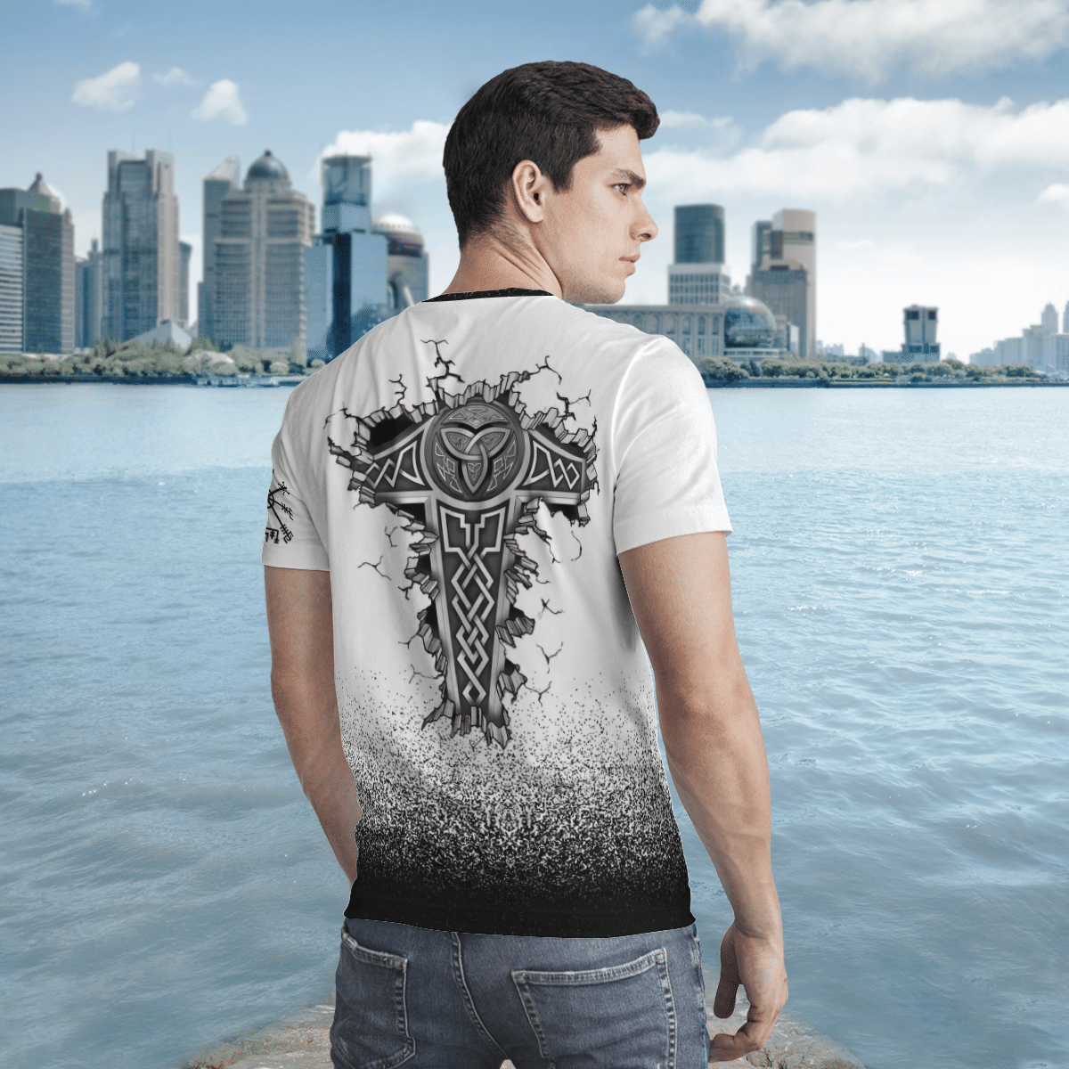 Viking Clothing Odin Raven Valknut Hammer Viking T Shirt RLT12 - Wonder Print Shop