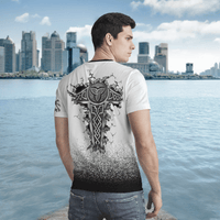 Viking Clothing Odin Raven Valknut Hammer Viking T Shirt RLT12 - Wonder Print Shop