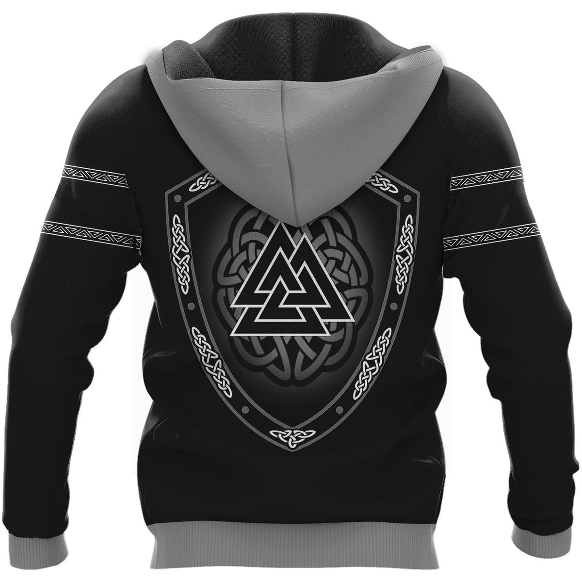 Viking Clothing Hati and Skoll Valknut Shield Hoodie RLT12 - Wonder Print Shop