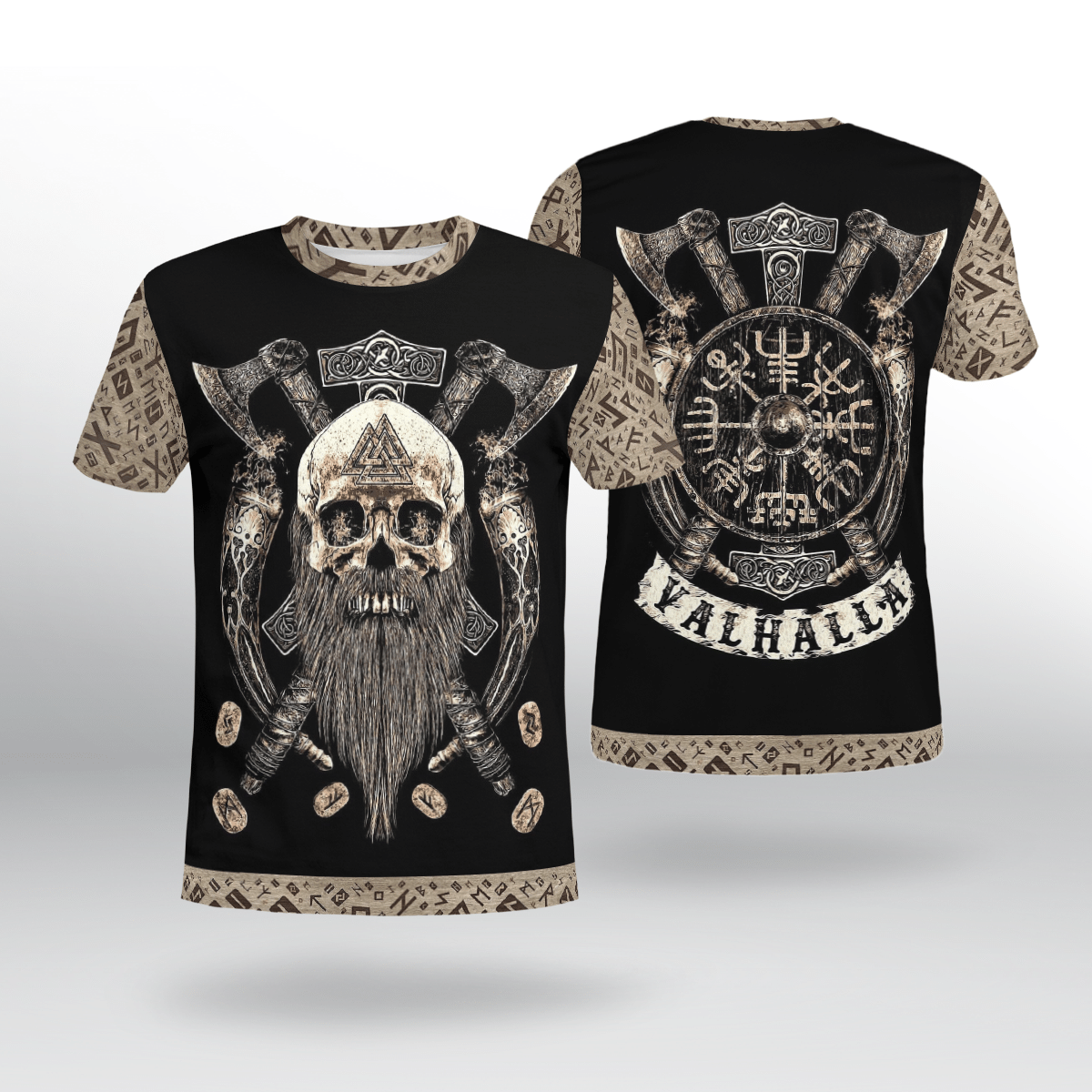 Viking Clothing Viking Beard Valhalla T Shirt RLT12 - Wonder Print Shop