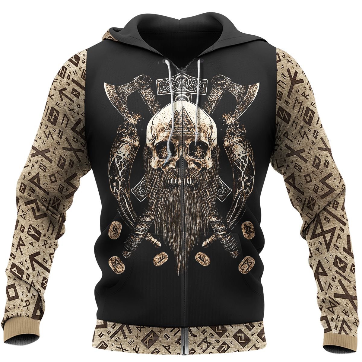 Viking Clothing Viking BEARD Valhalla Hoodie RLT12 - Wonder Print Shop