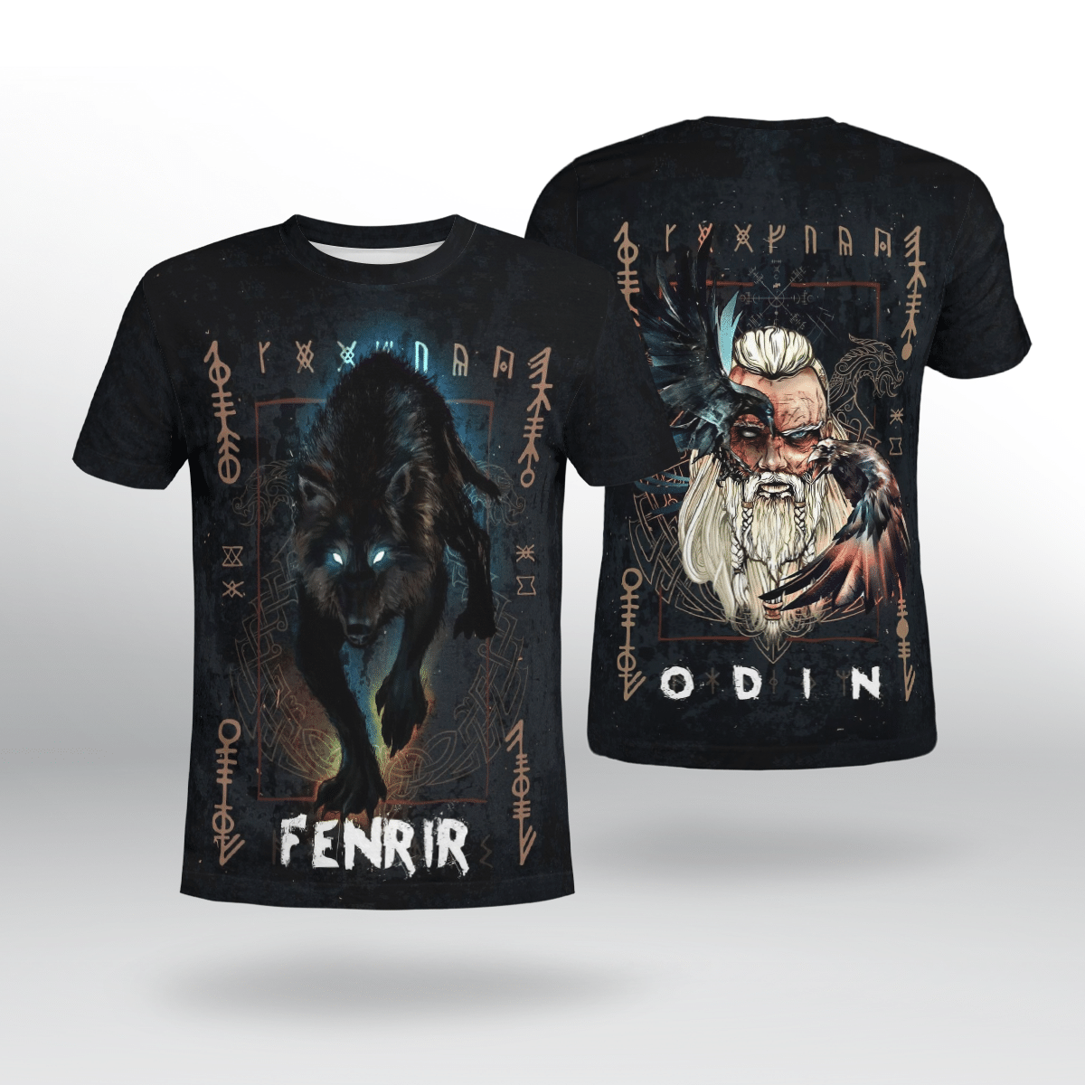Viking Clothing FENRIR Odin T Shirt RLT12 - Wonder Print Shop