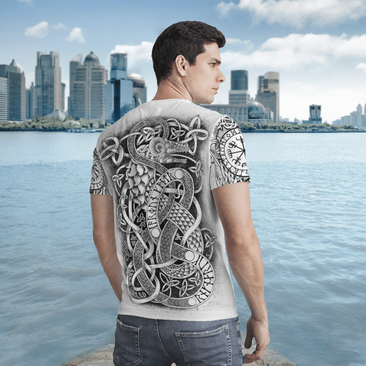 Viking Clothing Viking ART Jormungandr T Shirt RLT12 - Wonder Print Shop