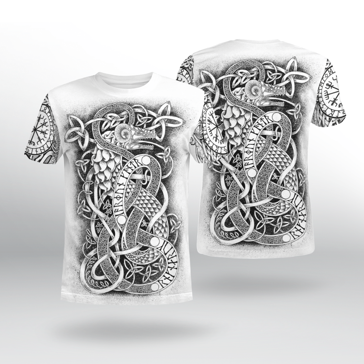 Viking Clothing Viking Art Jormungandr T Shirt RLT12 - Wonder Print Shop