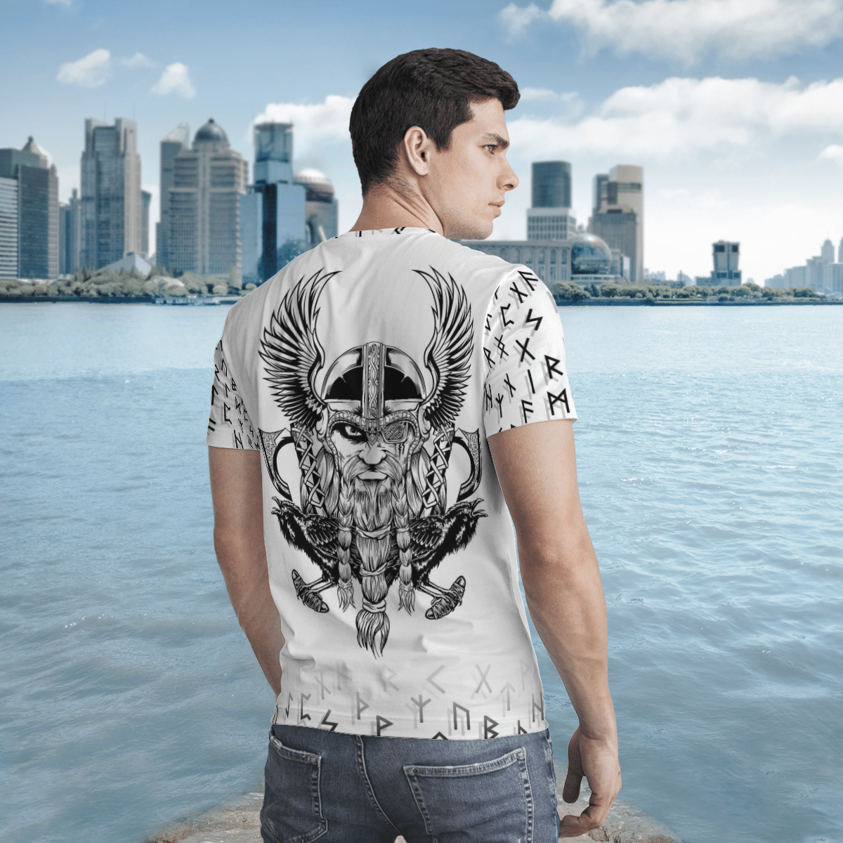 Viking Clothing Vegvisir Bear Odin Raven T Shirt RLT12 - Wonder Print Shop