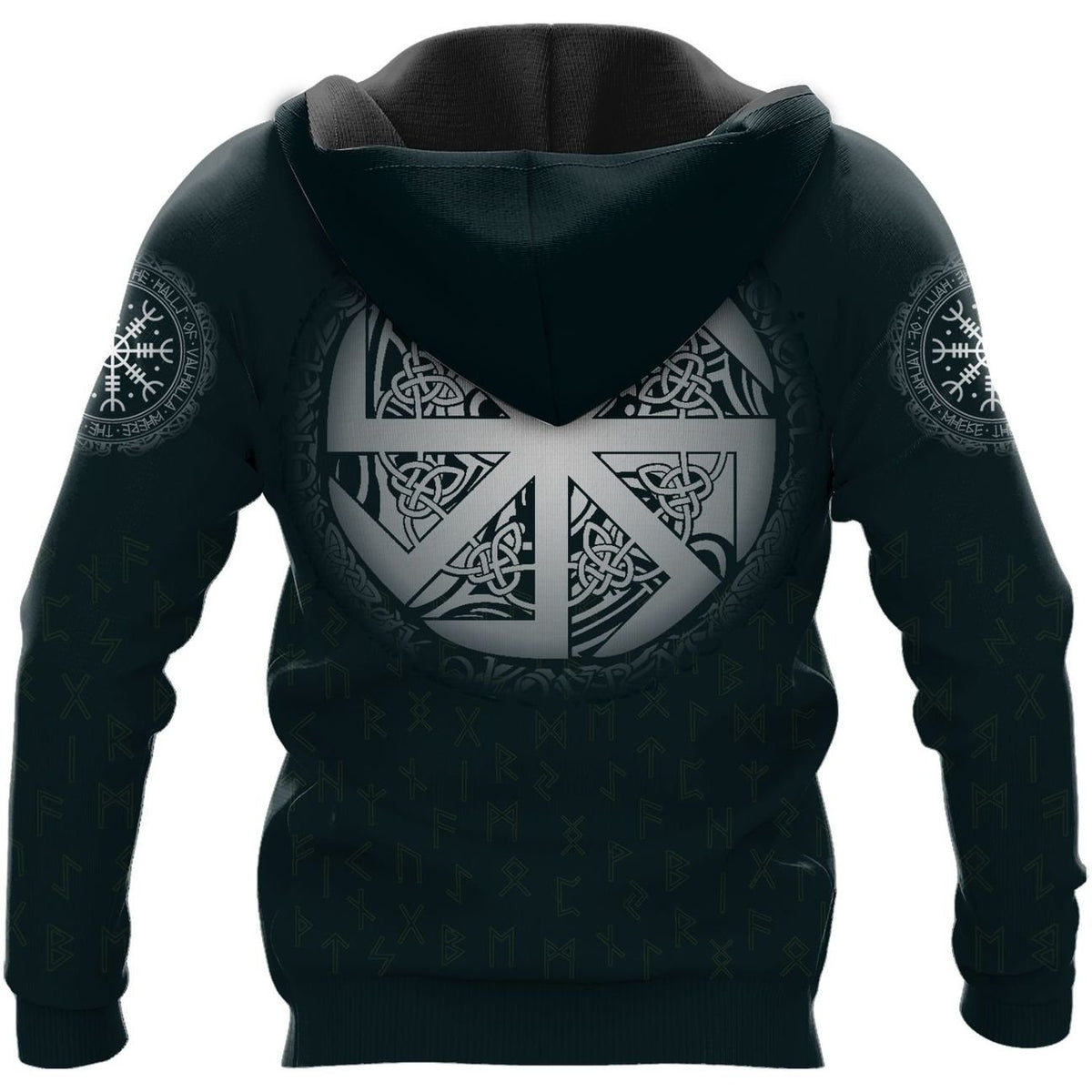 Viking Clothing YIN YANG Raven Valknut Viking Hoodie RLT12 - Wonder Print Shop
