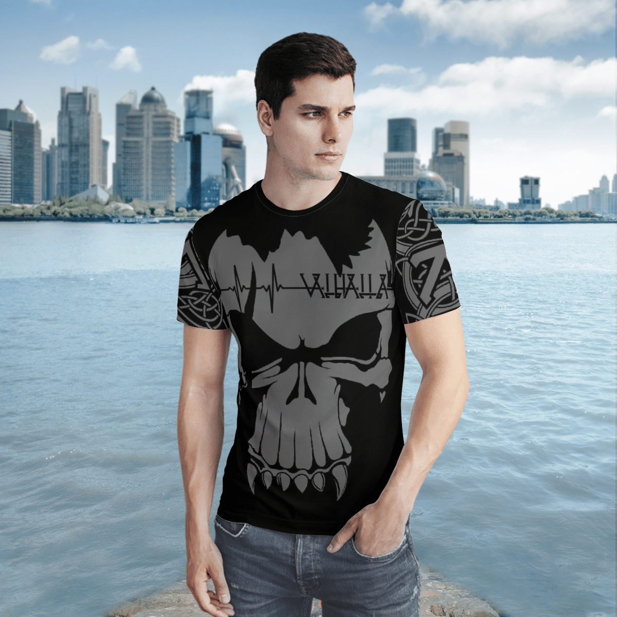 Viking Clothing Viking Valhalla Valknut Viking T Shirt RLT12 - Wonder Print Shop
