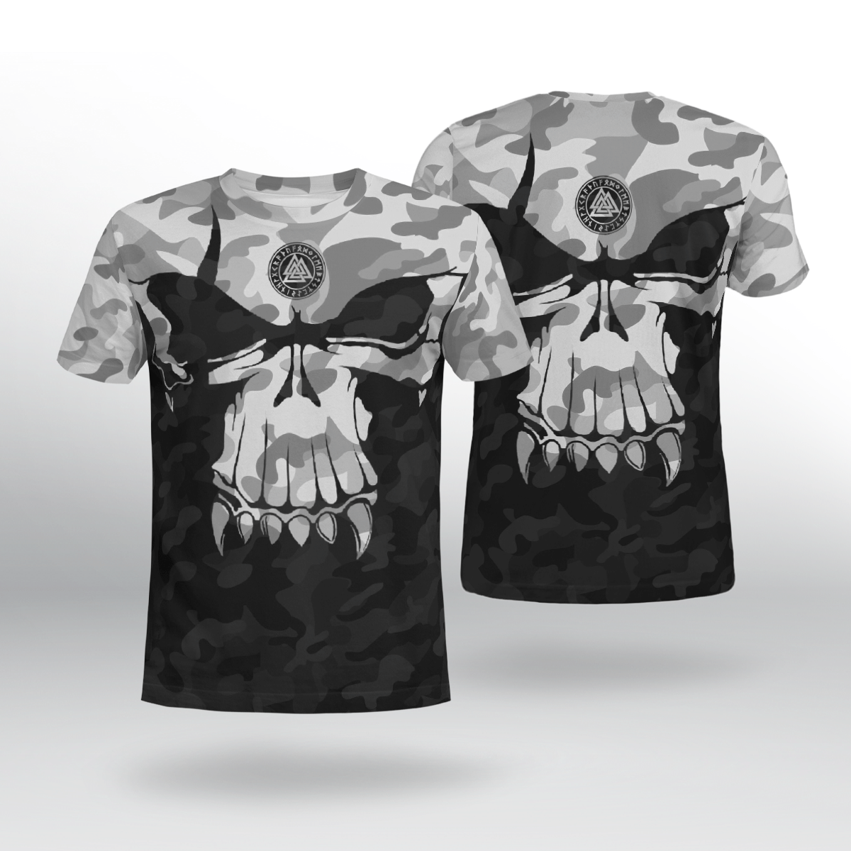 Viking Clothing Viking Camo Valknut Viking T Shirt RLT12 - Wonder Print Shop