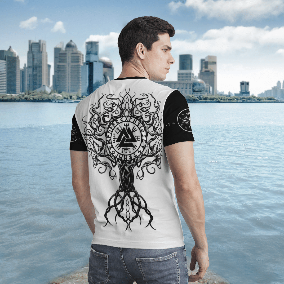 Viking Clothing Raven Hammer Yggdrasil Tree Of Life Viking T Shirt RLT12 - Wonder Print Shop