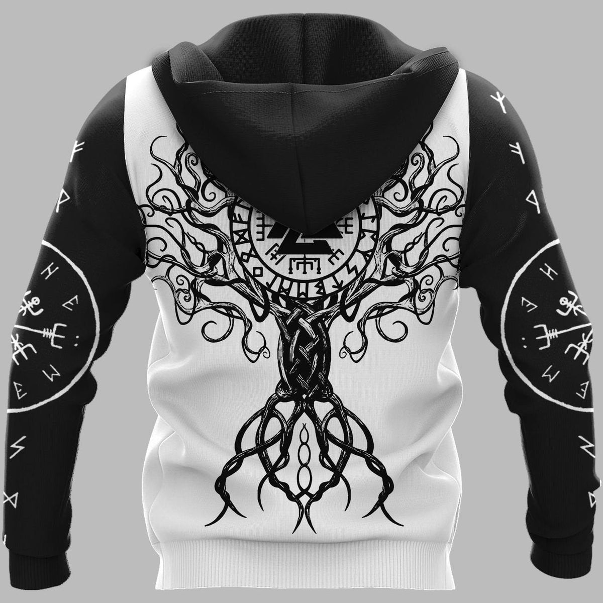 Viking Clothing Raven Hammer Yggdrasil Tree Of Life Viking Hoodie RLT12 - Wonder Print Shop