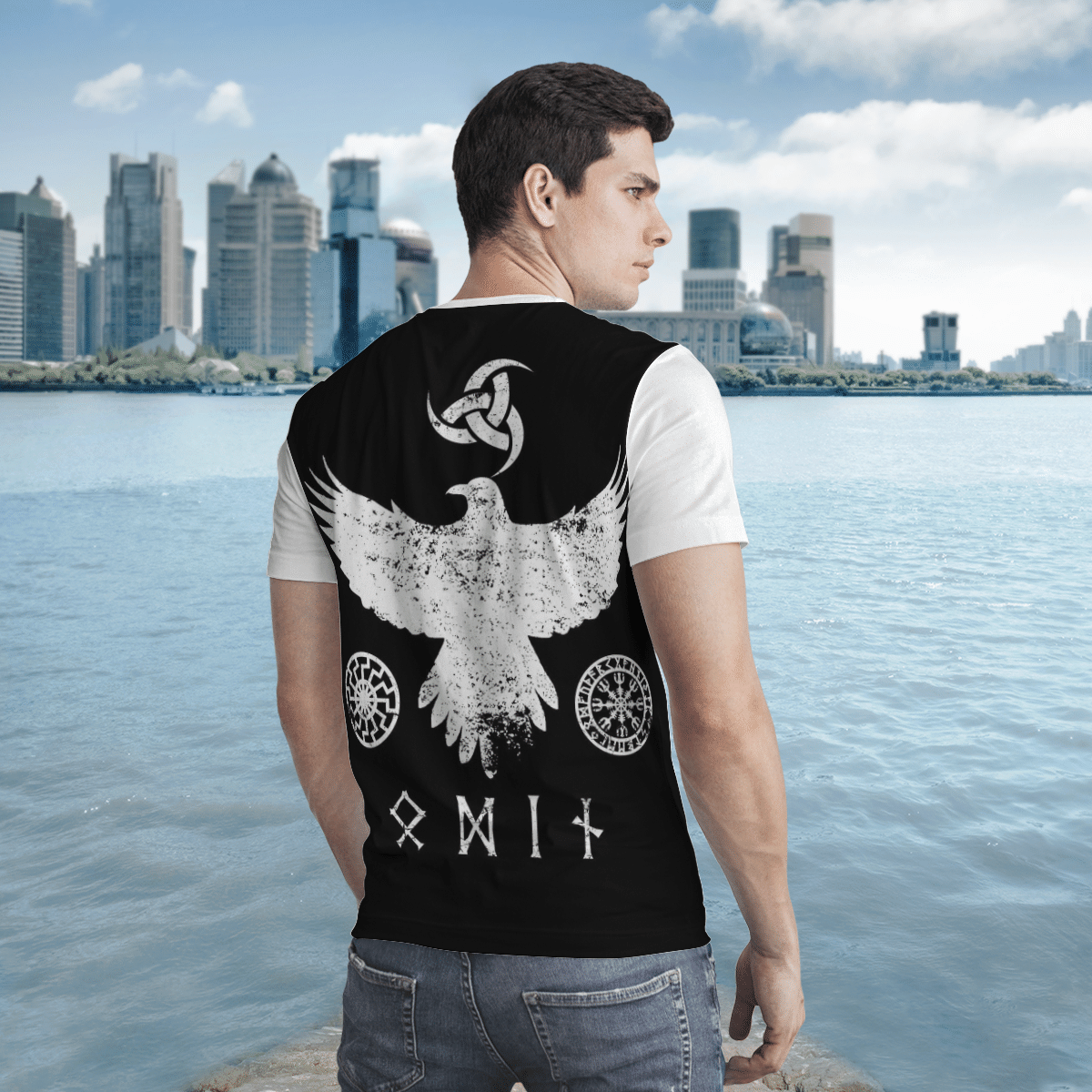 Viking Clothing Viking Bear Raven Viking T Shirt RLT12 - Wonder Print Shop