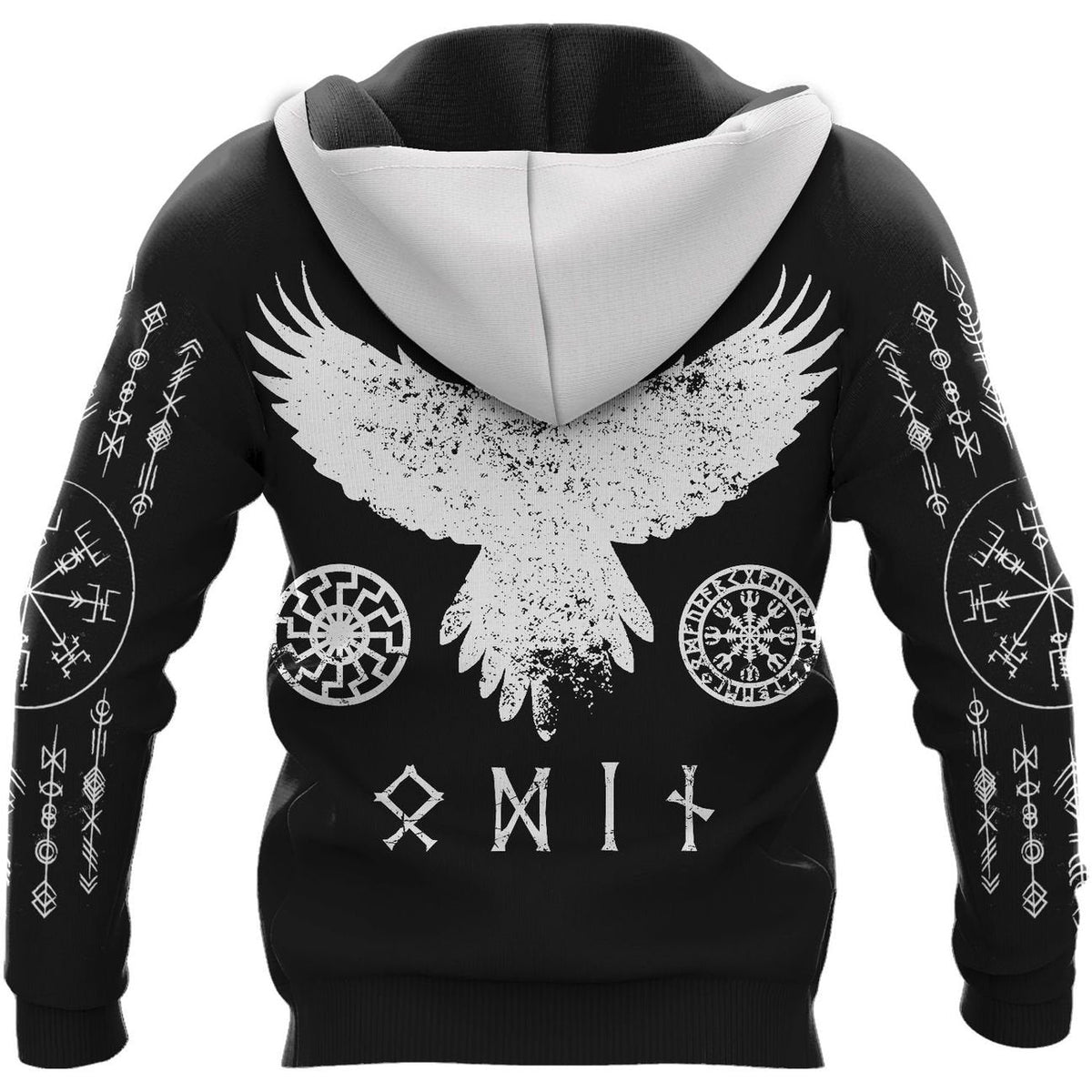 Viking Clothing Viking Bear Raven Viking Hoodie RLT12 - Wonder Print Shop
