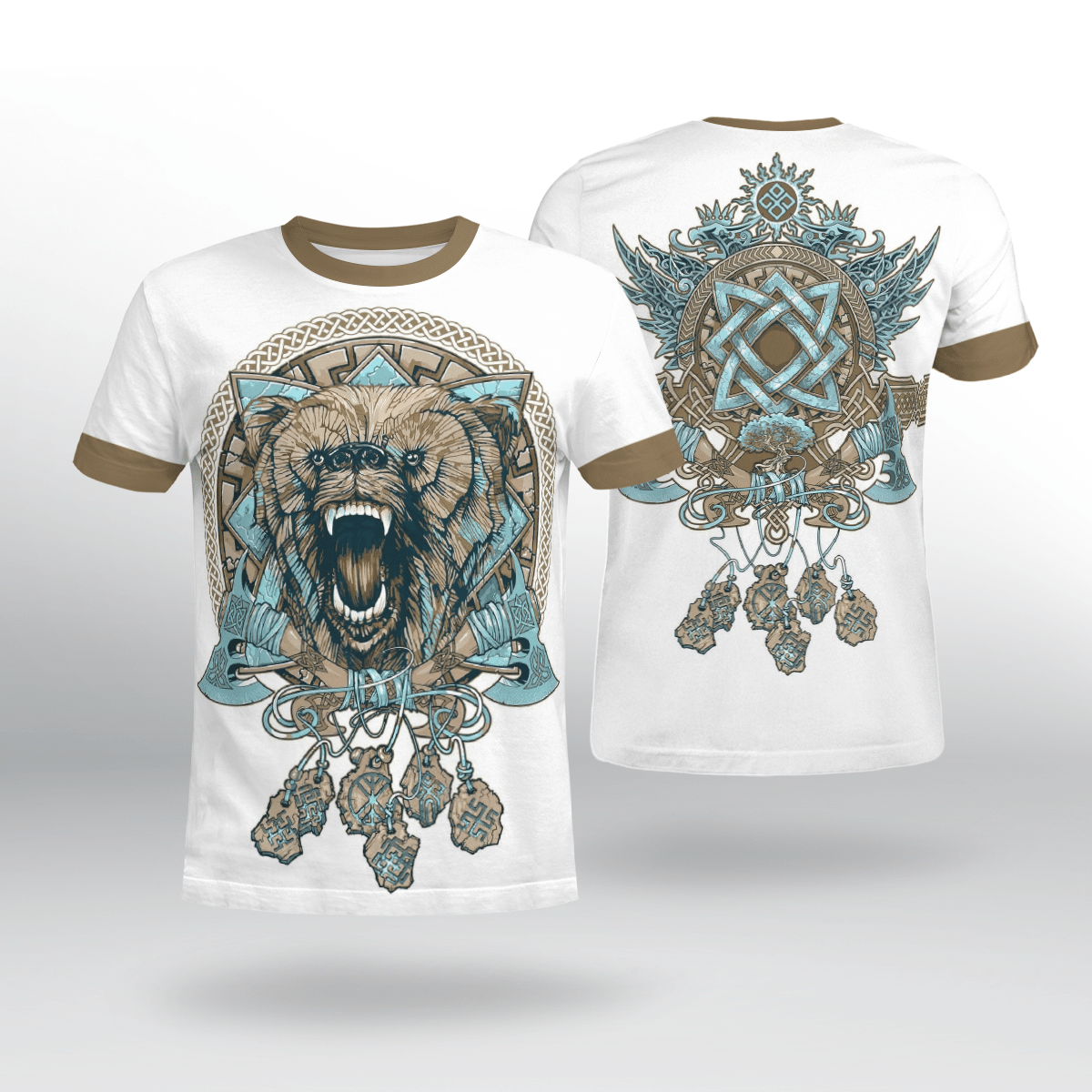 Viking Clothing Wolf Graphic Viking T Shirt RLT12 - Wonder Print Shop