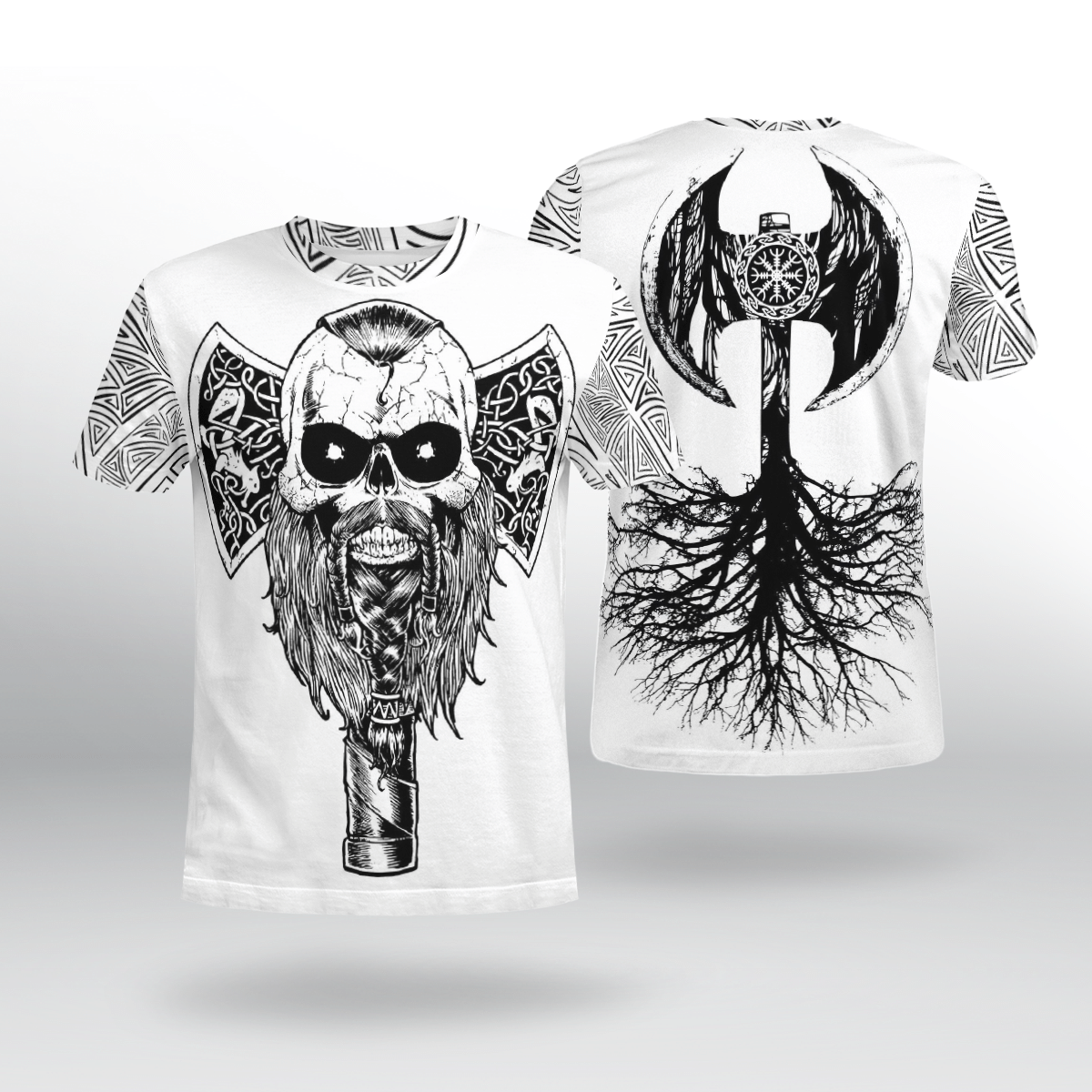 Viking Clothing Hammer Tree Axe Viking T Shirt RLT12 - Wonder Print Shop