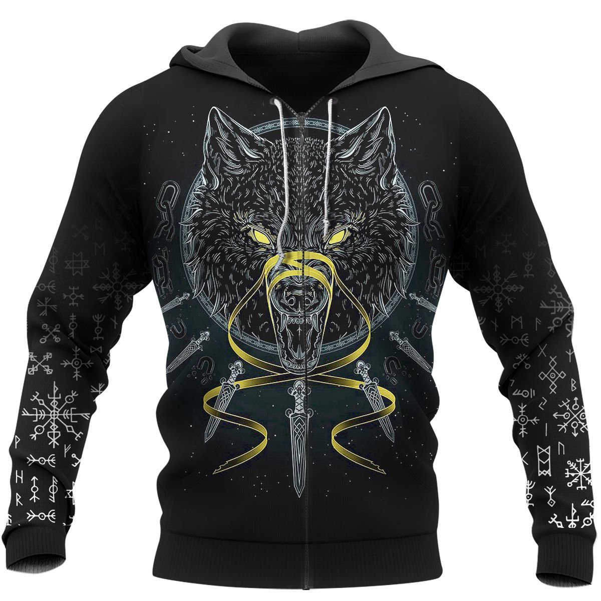 Viking Clothing WOLF FENRIR Odin Viking Hoodie RLT12 - Wonder Print Shop