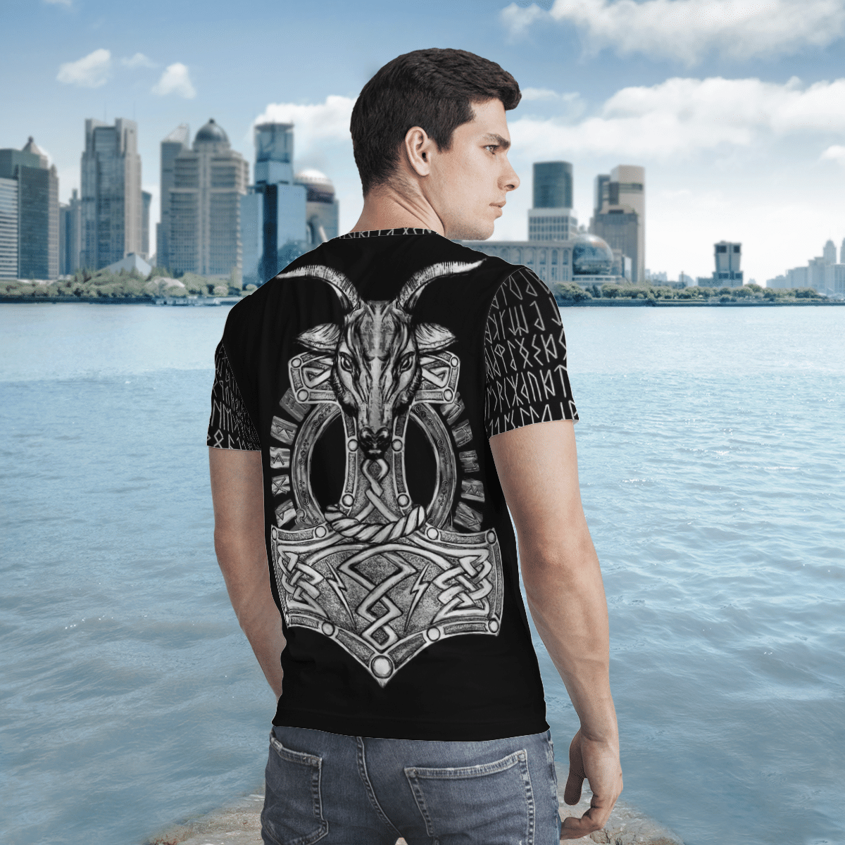 Viking Clothing Hammer Viking WARRIOR T Shirt RLT12 - Wonder Print Shop