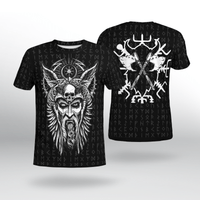 Viking Clothing FENRIR Vegvisir Viking T Shirt RLT12 - Wonder Print Shop