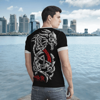 Viking Clothing Fenrir Vegvisir Viking T Shirt RLT12 - Wonder Print Shop