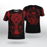 Viking Clothing Fenrir Wolf Viking T Shirt RLT12 - Wonder Print Shop