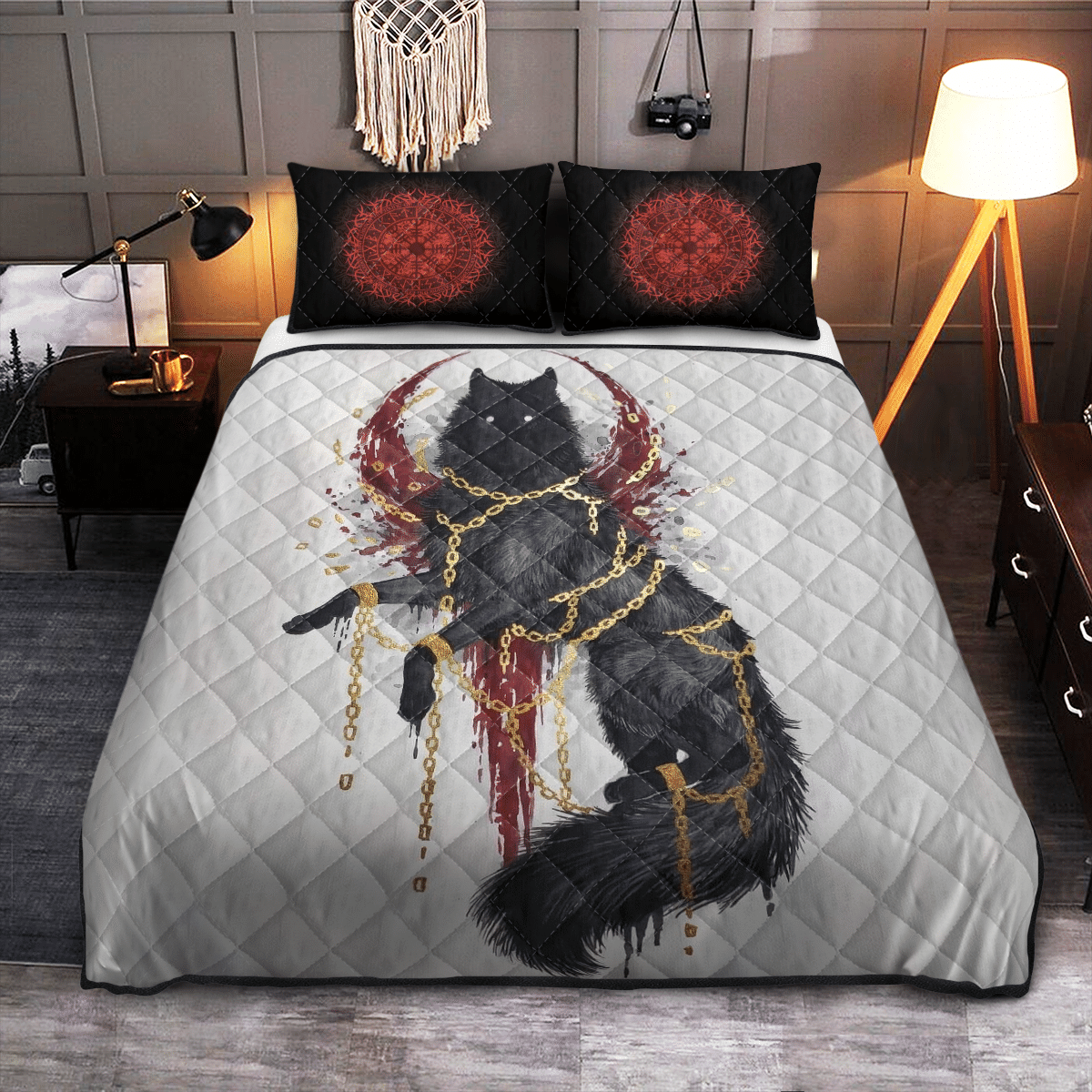 Viking Quilt Bed Set - Viking Quilt Bedding Set - Fenrir RLT12 - Wonder Print Shop