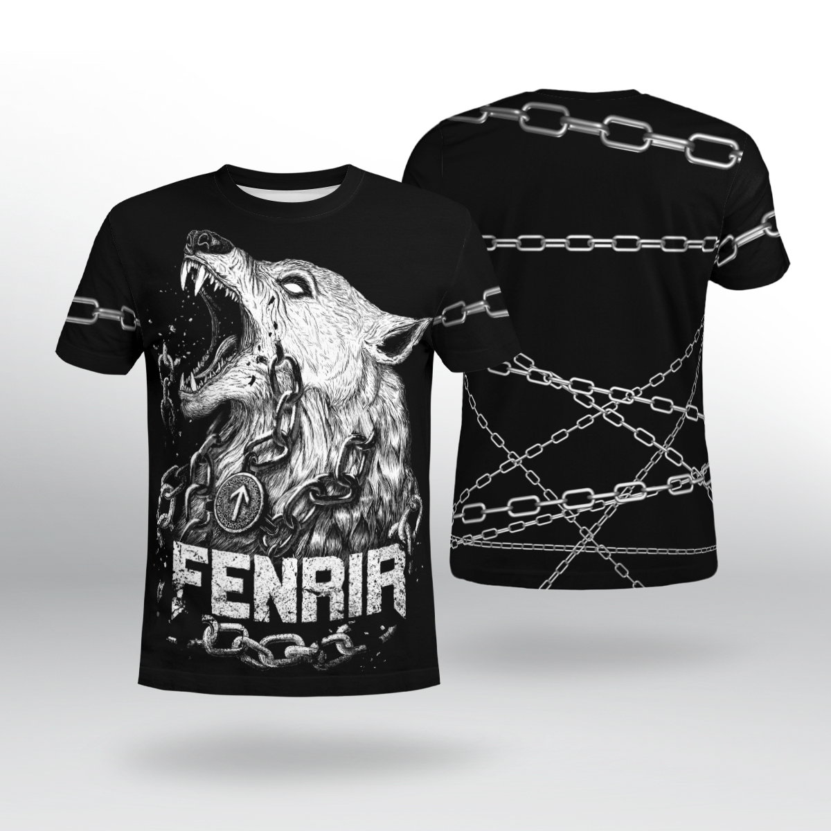 Viking Clothing FENRIR IS TIED WITH CHAINS Viking T Shirt RLT12 - Wonder Print Shop