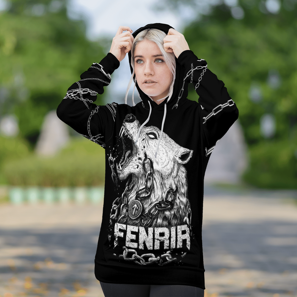 Viking Clothing Fenrir Is Tied With Chains Viking Hoodie RLT12 - Wonder Print Shop
