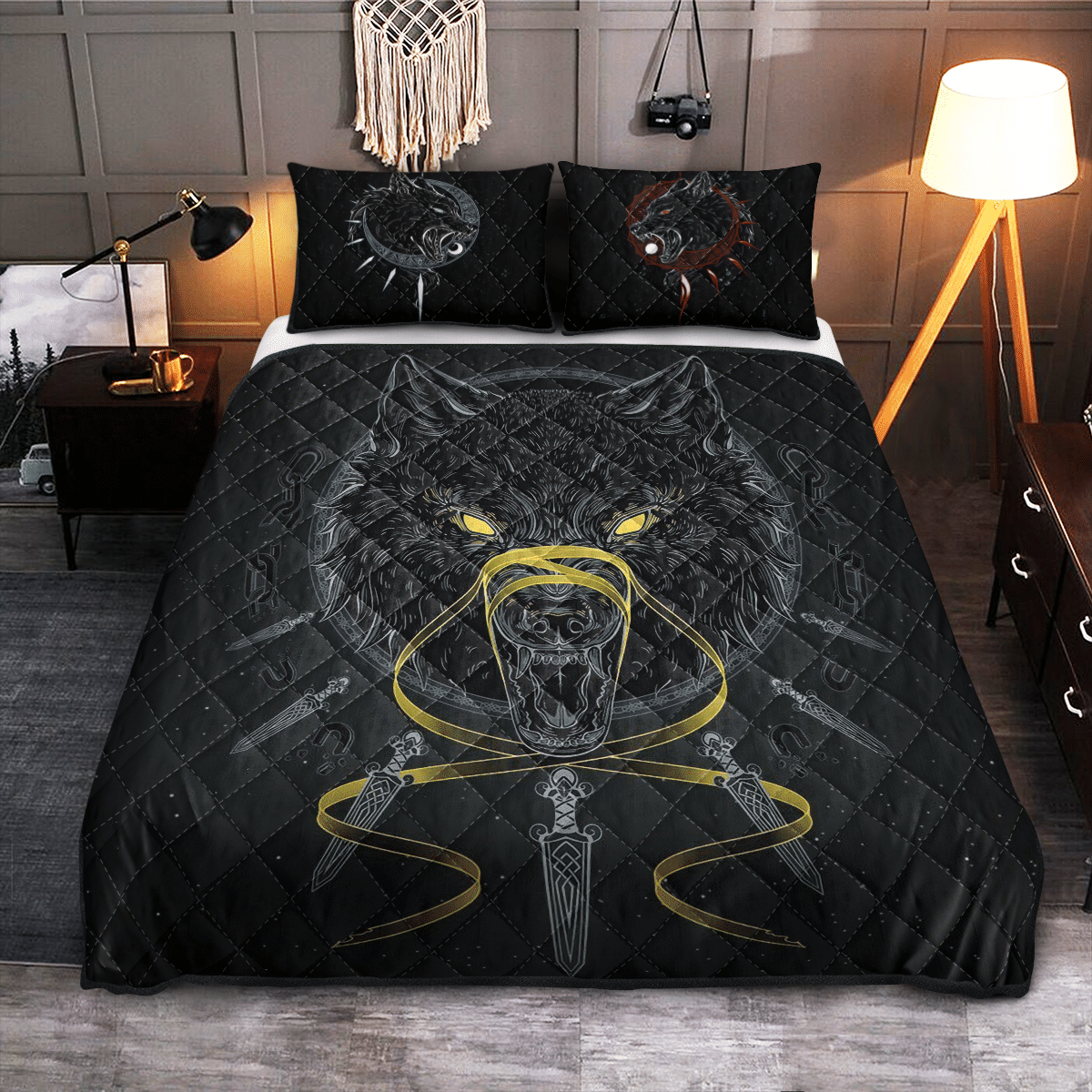 Viking Quilt Bed Set - Fenrir - Viking Quilt Bedding Set RLT12 - Wonder Print Shop