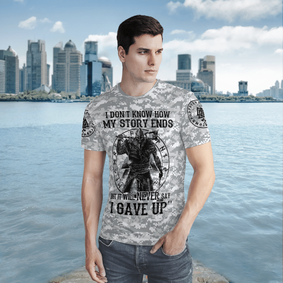 Viking Clothing Never Gave Up Viking T Shirt RLT12 - Wonder Print Shop