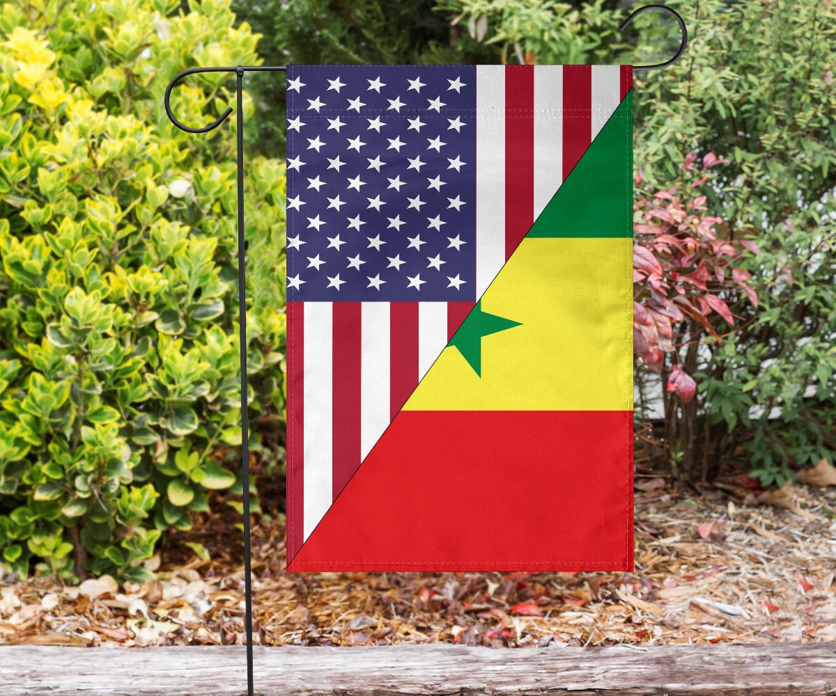 US Flag with Senegal Flag RLT6 - Wonder Print Shop